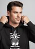 Hoodie Herren Totenkopf Ananas Schriftzug Bad Karma Kapuzen-Pullover Männer Fashion Streetstyle Neverless®preview