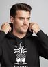 Hoodie Herren Totenkopf Ananas Schriftzug Bad Karma Kapuzen-Pullover Männer Fashion Streetstyle Neverless®preview