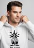 Hoodie Herren Totenkopf Ananas Schriftzug Bad Karma Kapuzen-Pullover Männer Fashion Streetstyle Neverless®preview