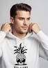 Hoodie Herren Totenkopf Ananas Schriftzug Bad Karma Kapuzen-Pullover Männer Fashion Streetstyle Neverless®preview