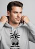 Hoodie Herren Totenkopf Ananas Schriftzug Bad Karma Kapuzen-Pullover Männer Fashion Streetstyle Neverless®preview