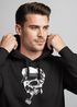 Hoodie Herren Totenkopf mit Kapitänsmütze und Pfeife Kapuzen-Pullover Männer Neverless®preview