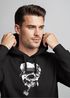Hoodie Herren Totenkopf mit Kapitänsmütze und Pfeife Kapuzen-Pullover Männer Neverless®preview