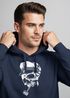 Hoodie Herren Totenkopf mit Kapitänsmütze und Pfeife Kapuzen-Pullover Männer Neverless®preview