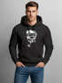 Hoodie Herren Totenkopf mit Kapitänsmütze und Pfeife Kapuzen-Pullover Männer Neverless®preview