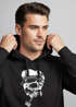 Hoodie Herren Totenkopf mit Kapitänsmütze und Pfeife Kapuzen-Pullover Männer Neverless®preview