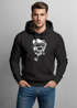 Hoodie Herren Totenkopf mit Kapitänsmütze und Pfeife Kapuzen-Pullover Männer Neverless®preview