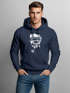 Hoodie Herren Totenkopf mit Kapitänsmütze und Pfeife Kapuzen-Pullover Männer Neverless®preview