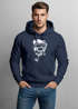 Hoodie Herren Totenkopf mit Kapitänsmütze und Pfeife Kapuzen-Pullover Männer Neverless®preview