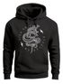 Hoodie Herren Totenkopf Print Kobra Motiv High Voltage Motorcycle Schriftzug Rocker Biker Racing Design Kapuzen-Pullover Männer Neverless®preview