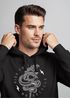 Hoodie Herren Totenkopf Print Kobra Motiv High Voltage Motorcycle Schriftzug Rocker Biker Racing Design Kapuzen-Pullover Männer Neverless®preview