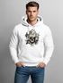 Hoodie Herren Totenkopf Rosen Skull Flower Schädel Kapuzen-Pullover Männer Neverless®preview