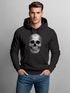 Hoodie Herren Totenkopf Skull Totenschädel Aufdruck Print Motiv Kapuzen-Pullover Männer Fashion Streetstyle Fashion Streetstyle Neverless®preview