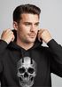 Hoodie Herren Totenkopf Skull Totenschädel Aufdruck Print Motiv Kapuzen-Pullover Männer Fashion Streetstyle Fashion Streetstyle Neverless®preview