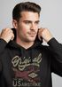 Hoodie Herren US Airforce Army Motiv Spitfire Flugzeug Vintage Motiv Retro Schriftzug Kapuzen-Pullover Männer Fashion Streetstyle Neverless®preview