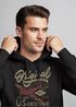 Hoodie Herren US Airforce Army Motiv Spitfire Flugzeug Vintage Motiv Retro Schriftzug Kapuzen-Pullover Männer Fashion Streetstyle Neverless®preview