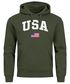 Hoodie Herren USA Schriftzug College Retro US Flagge Amerika Front-Print Aufdruck Motiv Fashion Streetstyle Neverless®preview