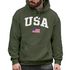 Hoodie Herren USA Schriftzug College Retro US Flagge Amerika Front-Print Aufdruck Motiv Fashion Streetstyle Neverless®preview