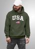 Hoodie Herren USA Schriftzug College Retro US Flagge Amerika Front-Print Aufdruck Motiv Fashion Streetstyle Neverless®preview