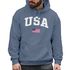 Hoodie Herren USA Schriftzug College Retro US Flagge Amerika Front-Print Aufdruck Motiv Fashion Streetstyle Neverless®preview