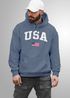 Hoodie Herren USA Schriftzug College Retro US Flagge Amerika Front-Print Aufdruck Motiv Fashion Streetstyle Neverless®preview