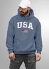 Hoodie Herren USA Schriftzug College Retro US Flagge Amerika Front-Print Aufdruck Motiv Fashion Streetstyle Neverless®preview