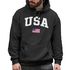 Hoodie Herren USA Schriftzug College Retro US Flagge Amerika Front-Print Aufdruck Motiv Fashion Streetstyle Neverless®preview