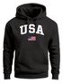 Hoodie Herren USA Schriftzug College Retro US Flagge Amerika Front-Print Aufdruck Motiv Fashion Streetstyle Neverless®preview
