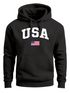 Hoodie Herren USA Schriftzug College Retro US Flagge Amerika Front-Print Aufdruck Motiv Fashion Streetstyle Neverless®preview