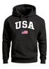 Hoodie Herren USA Schriftzug College Retro US Flagge Amerika Front-Print Aufdruck Motiv Fashion Streetstyle Neverless®preview