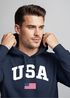 Hoodie Herren USA Schriftzug College Retro US Flagge Amerika Front-Print Aufdruck Motiv Fashion Streetstyle Neverless®preview