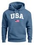 Hoodie Herren USA Schriftzug College Retro US Flagge Amerika Front-Print Aufdruck Motiv Fashion Streetstyle Neverless®preview