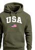 Hoodie Herren USA Schriftzug College Retro US Flagge Amerika Front-Print Aufdruck Motiv Fashion Streetstyle Neverless®preview