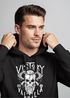 Hoodie Herren Victory or Valhalla Skull Totenkopf Wikinger Print Kapuzen-Pullover Fashion Streetstyle Neverless®preview
