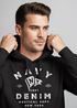 Hoodie Herren vintage Motiv Schriftzug Navy Denim Nautical New York Kapuzen-Pullover MännerNeverless®preview