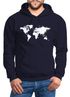 Hoodie Herren Weltkarte World Map Kapuzenpullover Pullover mit Kapuze Moonworks®preview