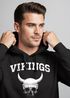 Hoodie Herren Wikinger-Helm Skull Totenkopf Print Aufdruck Kapuzen-Pullover Männer Fashion Streetstyle Neverless®preview