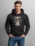 Hoodie Herren Wikinger Vikings Totenkopf Warriors Print Kapuzen-Pullover Männer Neverless®preview