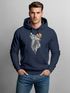 Hoodie Herren Wolf Print Wald Wildnis Outdoor Natur Tiermotiv Fashion Streetstyle Neverless®preview