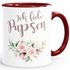 Ich liebe Pupsen Tasse Blumenkranz Rosen Kaffeetasse Teetasse Keramiktasse MoonWorks®preview