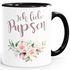 Ich liebe Pupsen Tasse Blumenkranz Rosen Kaffeetasse Teetasse Keramiktasse MoonWorks®preview