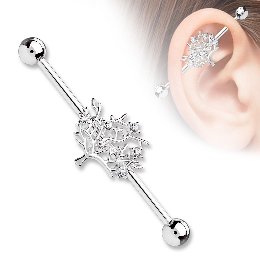 Autiga ® oreja piercing circonita conector Tragus Helix cartilage Barbell cristales