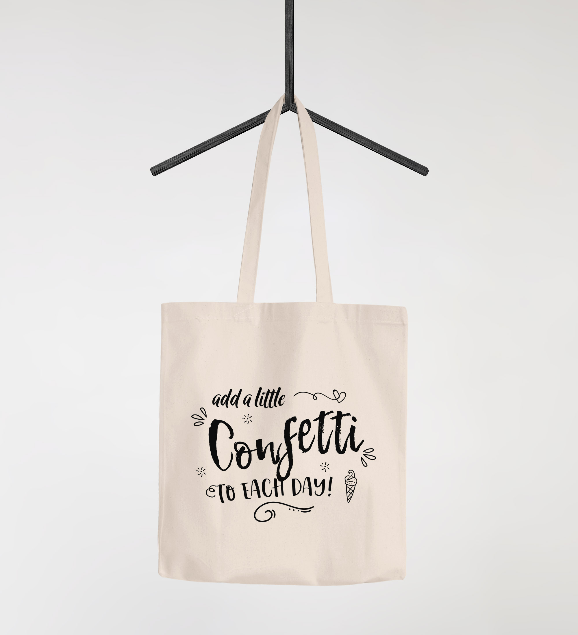 MoonWorks Turnbeutel Mit Spruch 'add A Little Confetti' – Baumwolle, 37x46 Cm