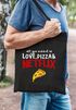 Jutebeutel all you need is love, pizza and Netflix Baumwolltasche Stoffbeutel Tragetasche Moonworks®preview