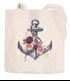 Jutebeutel Anker Blumen Wasserfarben Anchor Flowers Watercolor Baumwolltasche Stoffbeutel Einkaufsbeutel Baumwolle Autiga®preview