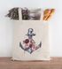 Jutebeutel Anker Blumen Wasserfarben Anchor Flowers Watercolor Baumwolltasche Stoffbeutel Einkaufsbeutel Baumwolle Autiga®preview