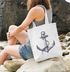 Jutebeutel Anker Wasserfarben Anchor Watercolor Baumwolltasche Stoffbeutel Einkaufsbeutel Schultertasche Autiga®preview