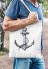 Jutebeutel Anker Wasserfarben Anchor Watercolor Baumwolltasche Stoffbeutel Einkaufsbeutel Schultertasche Autiga®preview