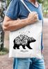 Jutebeutel Bär Berge Wald Abenteuer Bear Mountains Adventure Baumwolltasche Stoffbeutel Autiga®preview