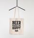 Jutebeutel Beer makes me hoppy Bier Spruch Beutel Baumwolltasche Stoffbeutel Tragetasche Moonworks®preview